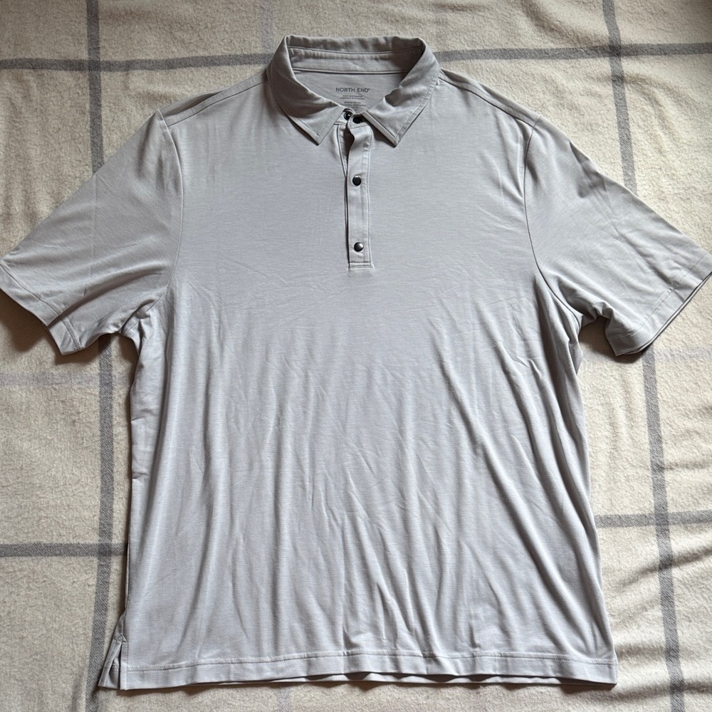 North End Men's Platinum Gray Polo Shirt